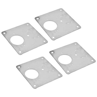 Imagem de 4 Conjuntos de Placa Lateral de Dobradiça de Armário Placa Lateral de Dobradiça de Aço Suporte de Reparo de Dobradiça de Porta para Cozinha Doméstica