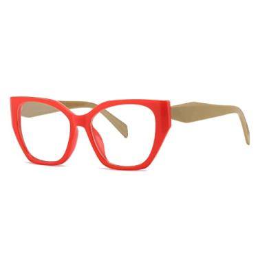 Imagem de armação de óculos de olho de gato de cor doce clara para mulheres óculos quadrados tons de óculos de sol femininos, 10, tamanho único