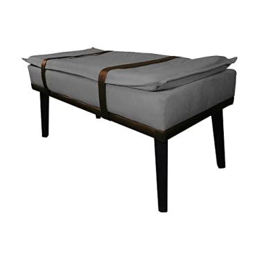 Imagem de Puff Decorativo com Cinto Marrom Suede Cores - DS Estofados