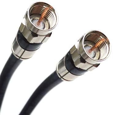 Imagem de PHAT SATELLITE Cabo coaxial RG-6 preto de 15,2 m, blindagem 3X, conector de latão niquelado 75 Ohm (TV via satélite, Internet de banda larga, rádio amador, antena coaxial OTA HD) montado nos EUA
