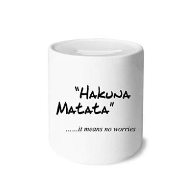 Imagem de DIYthinker Caixa para moedas de cerâmica com citação No Worries