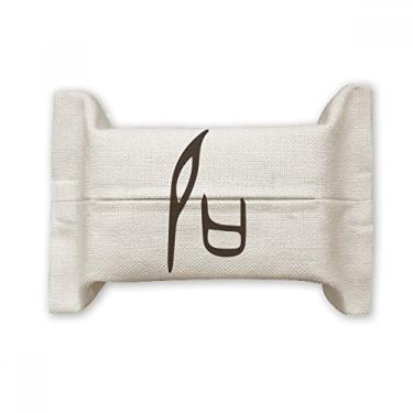 Imagem de Inscrição óssea com sobrenome chinês, suporte de capa de papel para lenços faciais, saco de linho de algodão