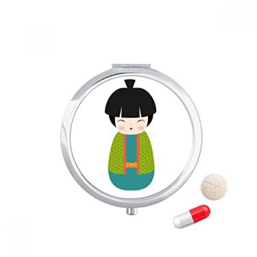 Imagem de Caixa de armazenamento de remédios Green Kimono Art Japão, caixa de armazenamento de remédios