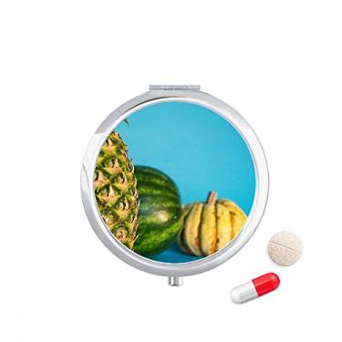 Imagem de Porta-comprimidos, frutas tropicais, abacaxi, com imagem fresca, caixa de armazenamento de remédios