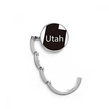 Imagem de Gancho de mesa com fecho decorativo de gancho de mesa com mapa dos Estados Unidos da América da Utah