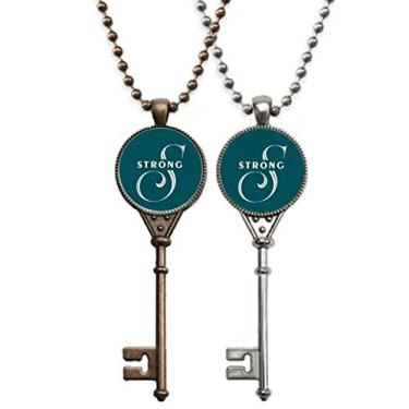 Imagem de OFFbb-USA Letra Expression Stone Art Deco Presente Fashion Chaveiro Colar Pingente Joias Decoração de Casal