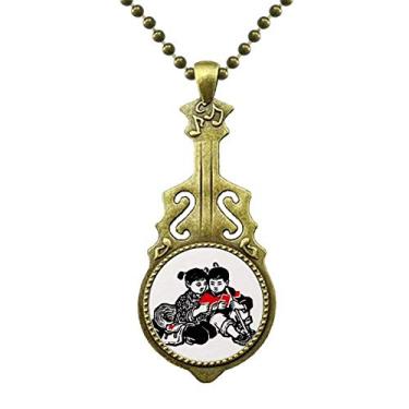 Imagem de DIYthinker Chapéu para meninos e meninas, livro patriotismo, colar de joias antigas com pingente de música