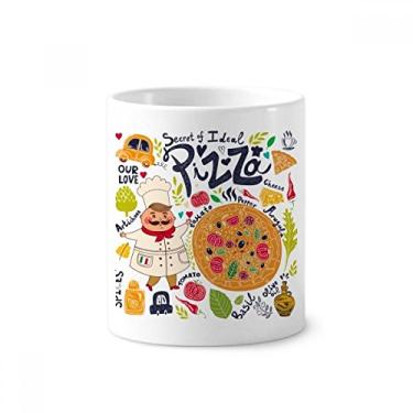 Imagem de Cook Pizza Italy Tomate Foods Suporte para caneta de escova de dentes Caneca de cerâmica com suporte para lápis