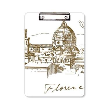 Imagem de Florence Cathedral Italy Padrão Prancheta Pasta Bloco de Escrita Placa de Apoio A4