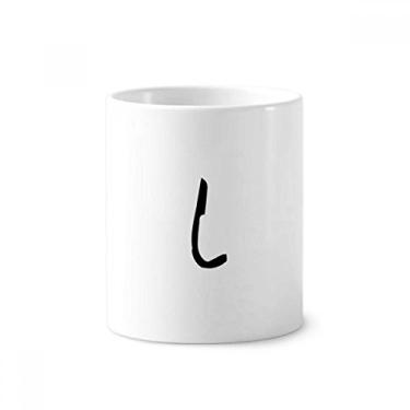 Imagem de Alfabeto grego Iota silhueta preta suporte caneta escova de dentes caneca suporte de cerâmica copo lápis
