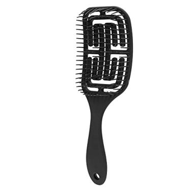 Imagem de Venda Louca Escova para desembaraçar, escova de modelagem de cabelo Pente para massagem no couro cabeludo para salão de beleza para viagens para cabelos longos e curtos(Preto)