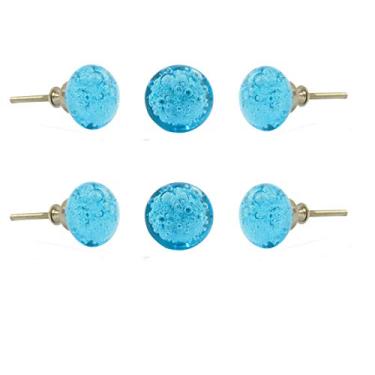 Imagem de Puxador de vidro de cristal para armário de cozinha, armário de vidro, maçaneta, guarda-roupa e gaveta da Perilla Home, Puxador, Set of 6, Blue