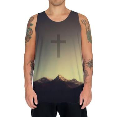 Imagem de Camiseta Regata Cristã Cruz Montanhas Monte Calvário Fé Hope - Estilo