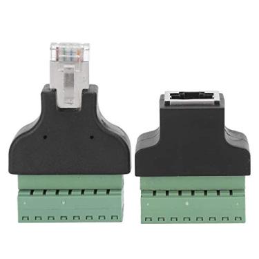 Imagem de 2 Peças RJ45 Fêmea 2 Peças RJ45 Fêmea Macho para Terminal Parafuso 8 Pinos CCTV Digital DVR Conector Adaptador