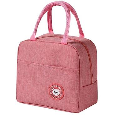 Imagem de Bolsa Térmica Marmita Lancheira Necessaire Premium cor Rosa