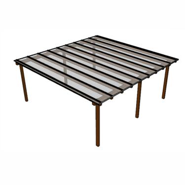 Imagem de Cobertura Policarbonato Alveolar 6,00m x 6,00m - Cristal 6mm