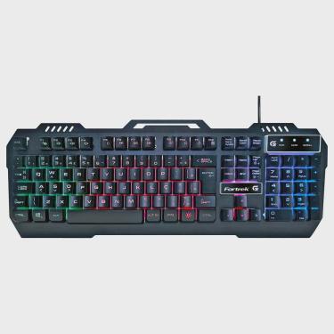 Imagem de Teclado Gamer Fortrek Crusader, LED Rainbow, usb, ABNT2, Preto - 70528