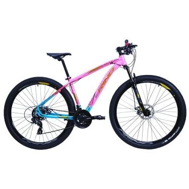 Imagem de Bicicleta Aro 29 Rino Escape 21v – Alumínio, Shimano Mega Ranger 2.1 (Rosa/Azul Bebe, 19)