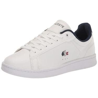 Imagem de Lacoste Tênis feminino Carnaby, branco/azul marinho/vermelho, 35