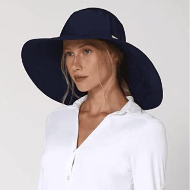 Imagem de Uvline Chapéu Beverly Hills - Adulto Unissex - Marinho - Casual - Solto - FPU50+ - Proteção Solar - Borda Larga - Ajustável