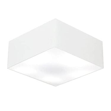 Imagem de Plafon Quadrado Cúpula Tecido 21/50x50 cm, Vivare Iluminação, Plafon3012 BR, Branco, Médio