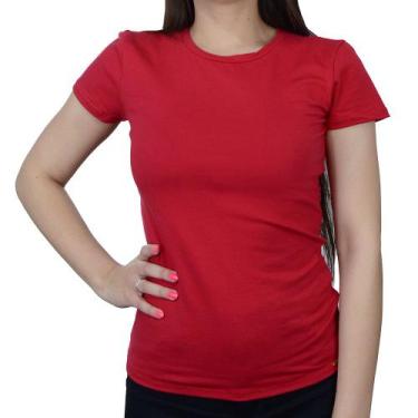 Imagem de Camiseta Feminina Lunender Cotton Vermelho Stop - 00019