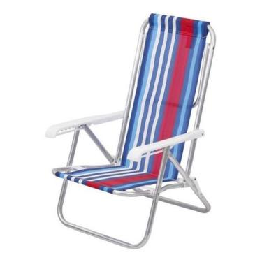 Imagem de Cadeira De Praia Reclinável - 8 Posições - Vermelho - Bel Cadeiras
