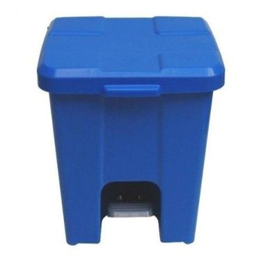 Imagem de Cesto Lixeira Quadrada Plástica Com Pedal 25 Litros Azul