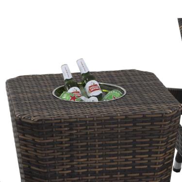 Imagem de Chaise Barcelona em Alumínio e 2 Espreguiçadeiras Bona e Mesa para Área, Sala, Edícula, Piscina, Jardim