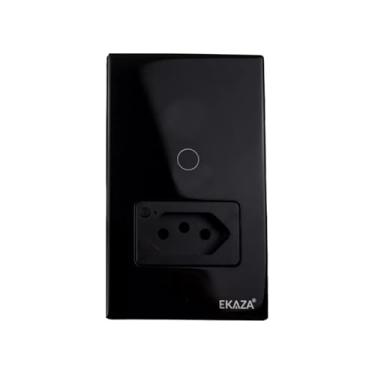 Imagem de EKAZA Interruptor Inteligente Touch com Tomada 20A, Wi-Fi, 1 Botão, Preto, Compatível com Google Assistente e Amazon Alexa - EKAT-T218-1PB