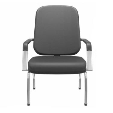 Imagem de Cadeira Operativa Plus Size Fixa Couro Preto Plaxmetal