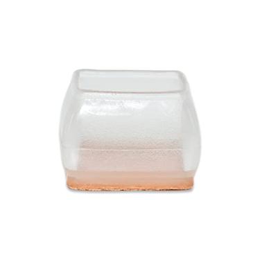 Imagem de Flyshop 8 peças de protetores de piso TPR, almofadas de feltro para evitar arranhões no chão e reduzir o ruído, retangular, serve de 38 a 51 mm x 25 a 38 mm (C x L), transparente
