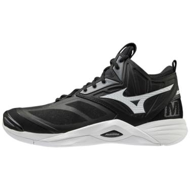 Imagem de Mizuno Tênis de vôlei unissex adulto 2 Wave Momentum Mid 10, preto/branco, 43 feminino/40 masculino