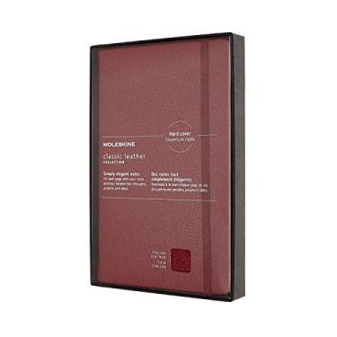 Imagem de Caderno clássico de couro Moleskine LCLH31SF1BOX, capa macia, tamanho grande, pautado, vermelho bordeaux