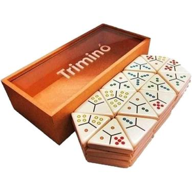 Imagem de Jogo Triminó Edição Luxo Caixa De Madeira Jp035 Ludens Spirit