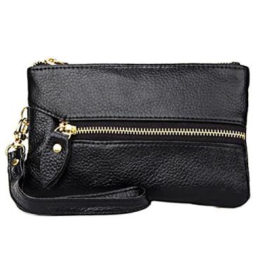 Imagem de Carteira de couro para homens e mulheres, porta-cartão de crédito Manyip bolsa dobrável, bolso para moedas, bolsa para chaves, carteira com proteção contra roubo RFID. Material de proteção selecionado