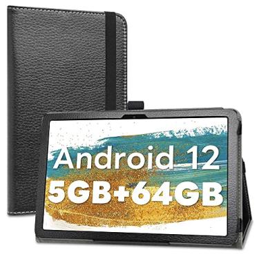 Imagem de LiuShan Compatível com OSCAL Pad60, OSCAL Pad70, OSCAL Pad6, OSCAL Pad16, capa de couro PU fina dobrável com suporte para tablet OSCAL Pad 60/OSCAL Pad 70/OSCAL Pad 6/OSCAL Pad 16, preto