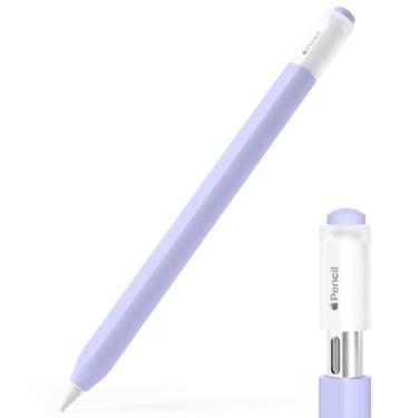 Imagem de JOOSKO Estojo para Apple Pencil (USB-C), capa protetora de silicone, suporta fixação magnética (lavanda)