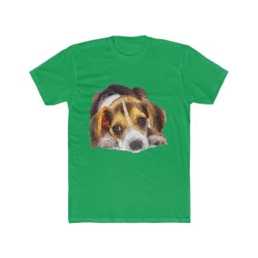 Imagem de Camiseta masculina Beagle "Daisy Mae" de algodão da Doggylips™, Verde Kelly liso, G