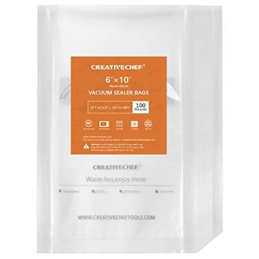 Imagem de Sacos seladores a vácuo de 100 litros, 15 x 25 cm, ótimos para economia de alimentos, sacos para freezer com vedação a vácuo, selar uma refeição, sem BPA, serviço pesado
