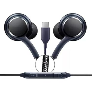Imagem de Fone de Ouvido com Fio Premium USB-C (Tipo-C) – Hi-Fi, Áudio Profissional, Microfone, À Prova de Suor, Leve, Cabo Anti-Emaranhamento para Smartphone, Tablet, PC, Notebook, Games, Preto
