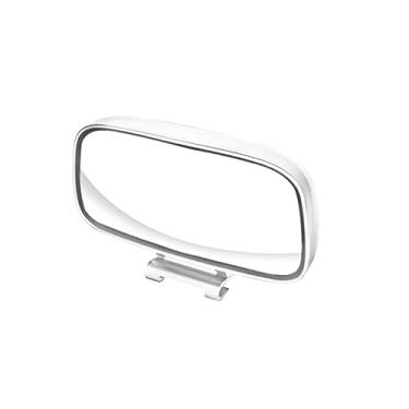Imagem de Riloer Espelho auxiliar de carro de ponto cego, encaixe automático, espelho retrovisor lateral, branco, universal para carro, caminhão, SUV, rotação de 360° ajustável, espelho convexo grande angular