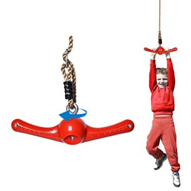 Imagem de Gardtech 360¡ã Twist Swing, Ninja Line Brinquedos Jungle Gym Accessories - Acessórios ajustáveis Slackline de 94 cm Acessórios de guerreiro para playground Backyard Training (vermelho)