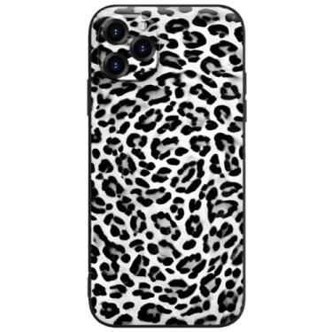 Imagem de Berkin Arts Capa de silicone compatível com iPhone 12 Pro, estampa de leopardo, estampa preta animal legal para homens