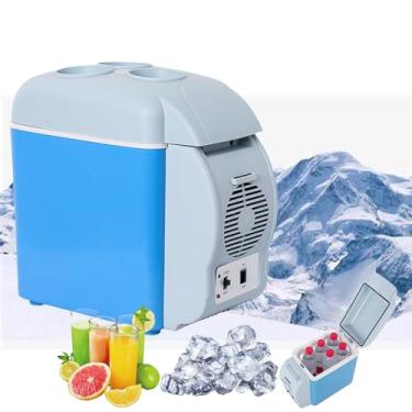 Imagem de CNAOHGHN Mini geladeira para carro, geladeira portátil sem gelo, 12 V/24 V, mini geladeira, carro, geladeira, carro, viagem, escritórios, dormitórios
