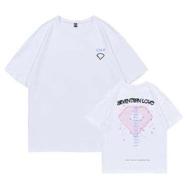 Imagem de Camiseta Seventeen Love Concert Be The Sun Album Camiseta estampada algodão gola redonda manga curta, Branco, GG