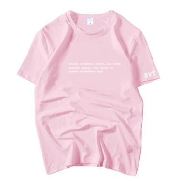 Imagem de Camiseta Seventeen Concert Support de algodão gola redonda Top Seventeen Merchandise for Fans Star Style Camiseta, rosa, G