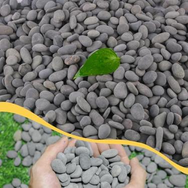 Imagem de CJGQ Pedras pretas de 8 kg para plantas, pedras decorativas de rio para suculentas, cactos, jardim, paisagismo ao ar livre, seixos de praia mexicana, pedras de aquário, cascalho para terrário de