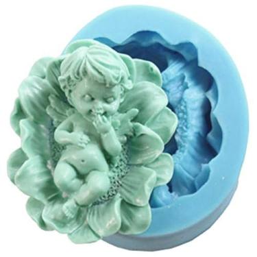 Imagem de Funshowcase Molde de silicone para doces e fondant para decoração de bolos, topo de cupcake, fabricação de sabonete, projetos de artesanato 9 x 7,7 x 3,4 cm