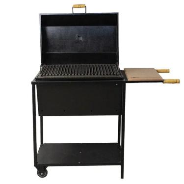 Imagem de Churrasqueira Parrilla Bafo Grande Com Rodas Brasa Forte Preta